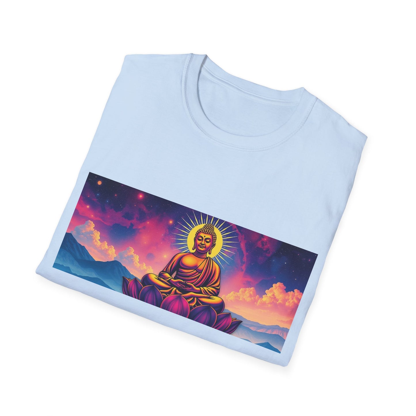 Maglietta artistica motivazionale Buddha - Design Om Mani Padme Hum
