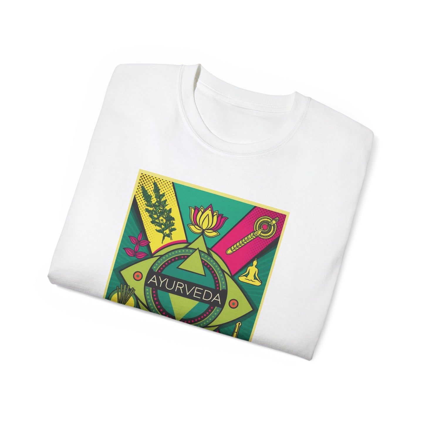 Ayurveda Unisex Ultra Cotton Tee - Design colorato del benessere