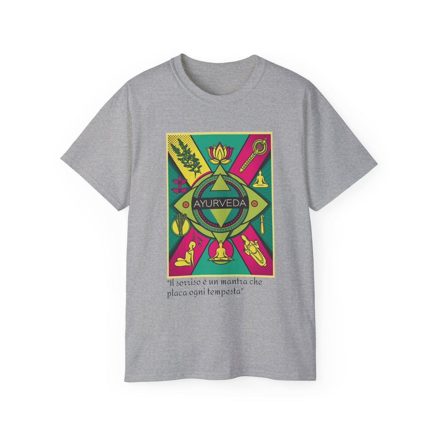 Ayurveda Unisex Ultra Cotton Tee - Design colorato del benessere