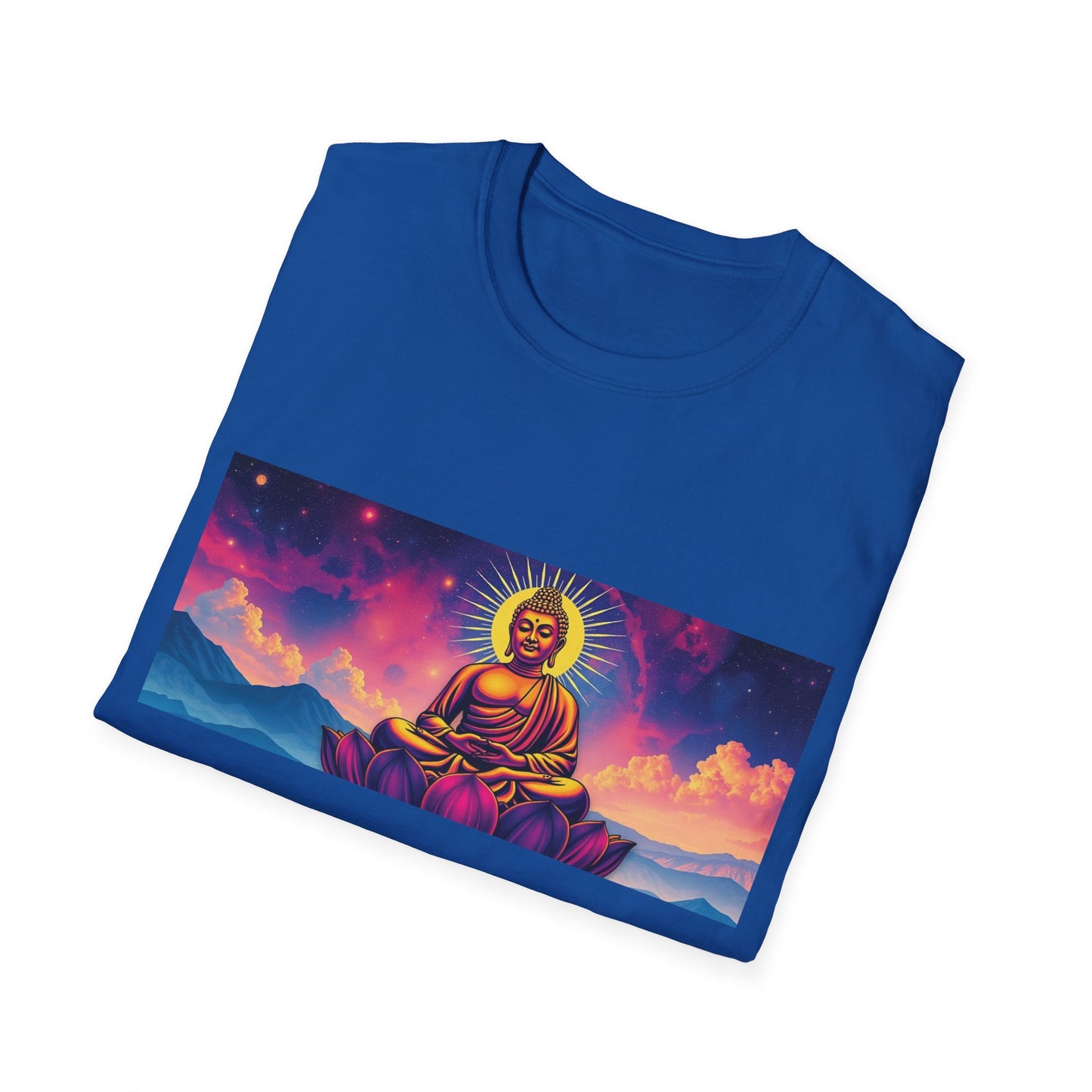 Maglietta artistica motivazionale Buddha - Design Om Mani Padme Hum