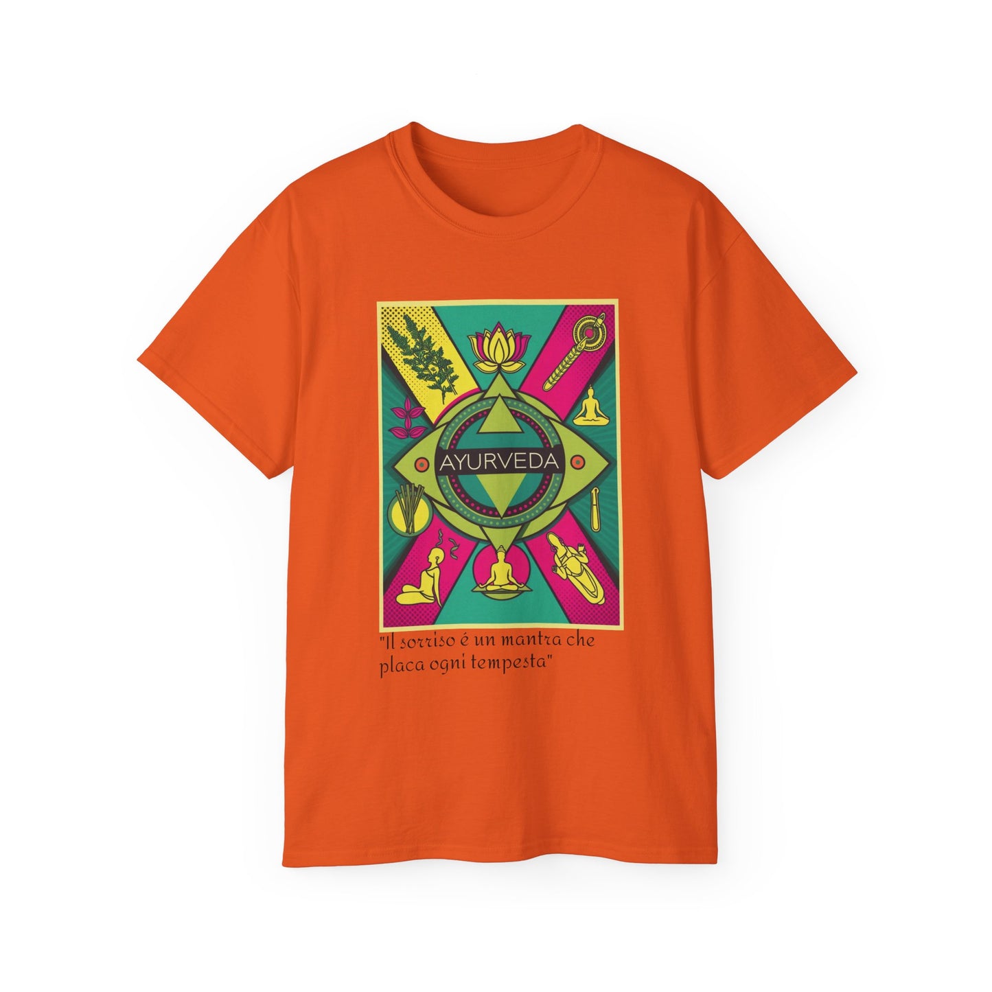 Ayurveda Unisex Ultra Cotton Tee - Design colorato del benessere