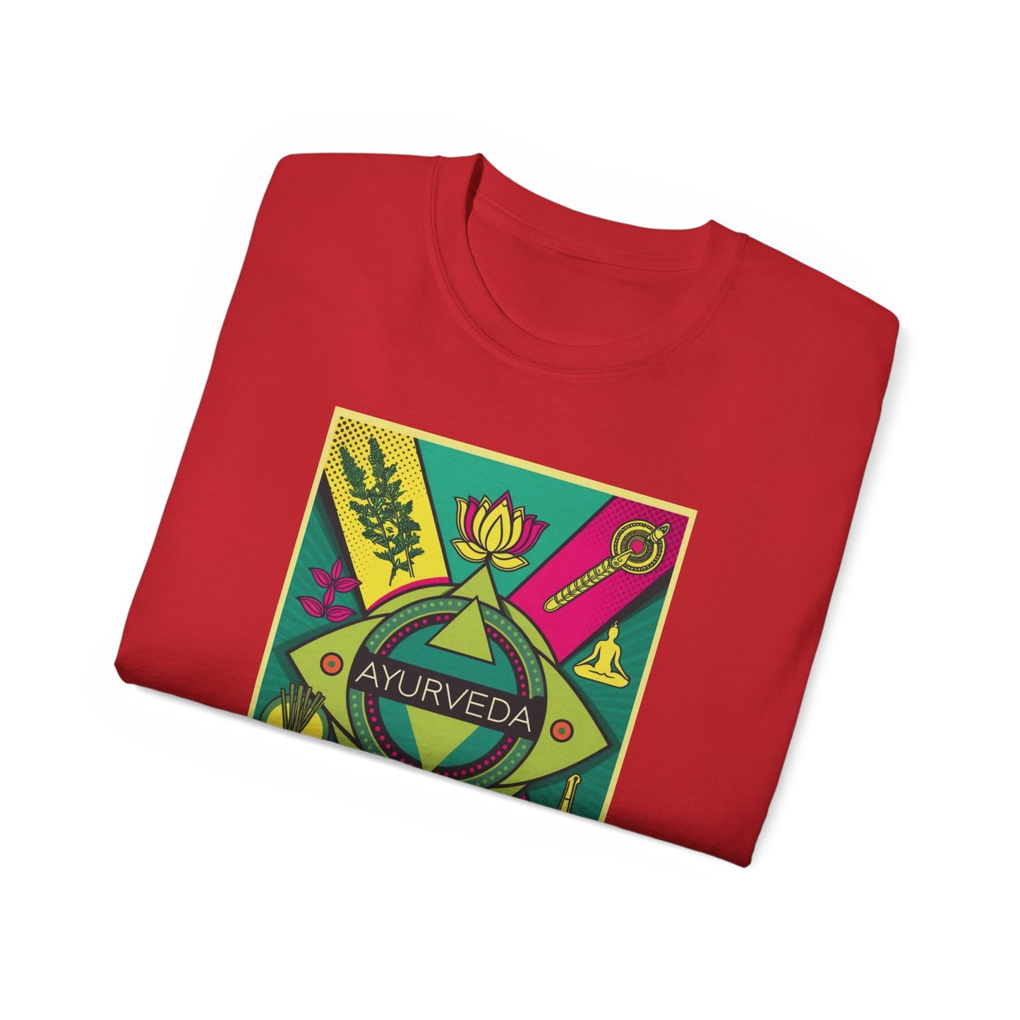 Ayurveda Unisex Ultra Cotton Tee - Design colorato del benessere