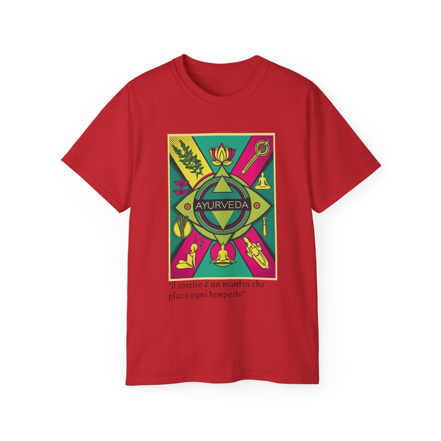 Ayurveda Unisex Ultra Cotton Tee - Design colorato del benessere
