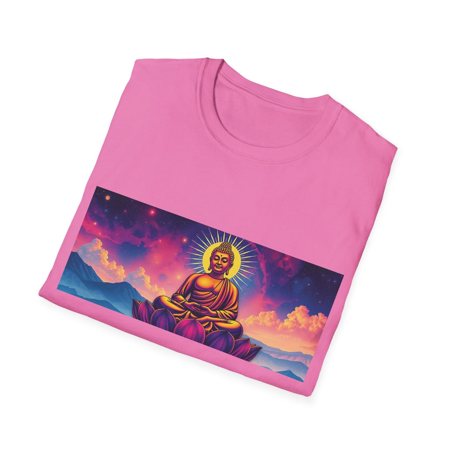 Maglietta artistica motivazionale Buddha - Design Om Mani Padme Hum