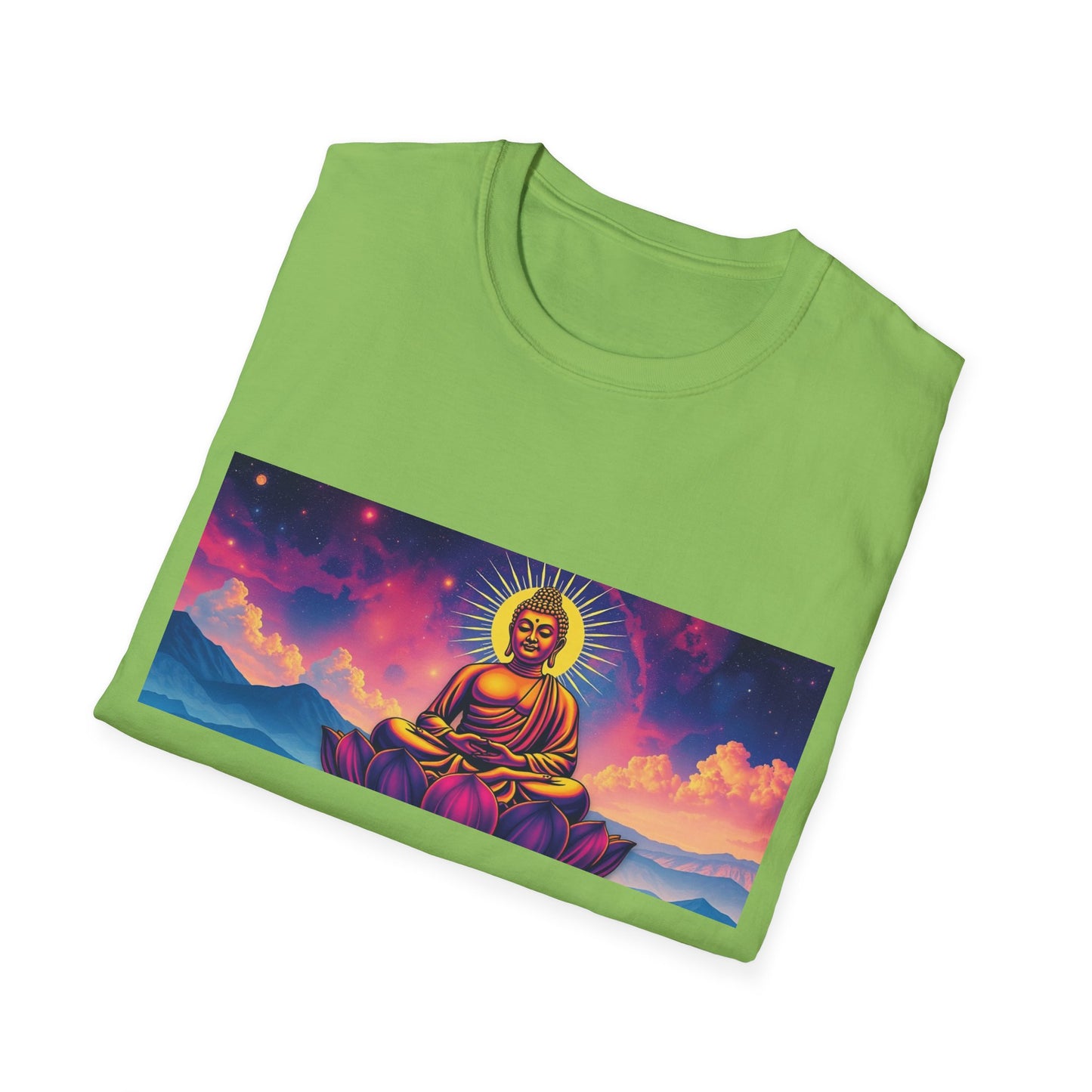 Maglietta artistica motivazionale Buddha - Design Om Mani Padme Hum