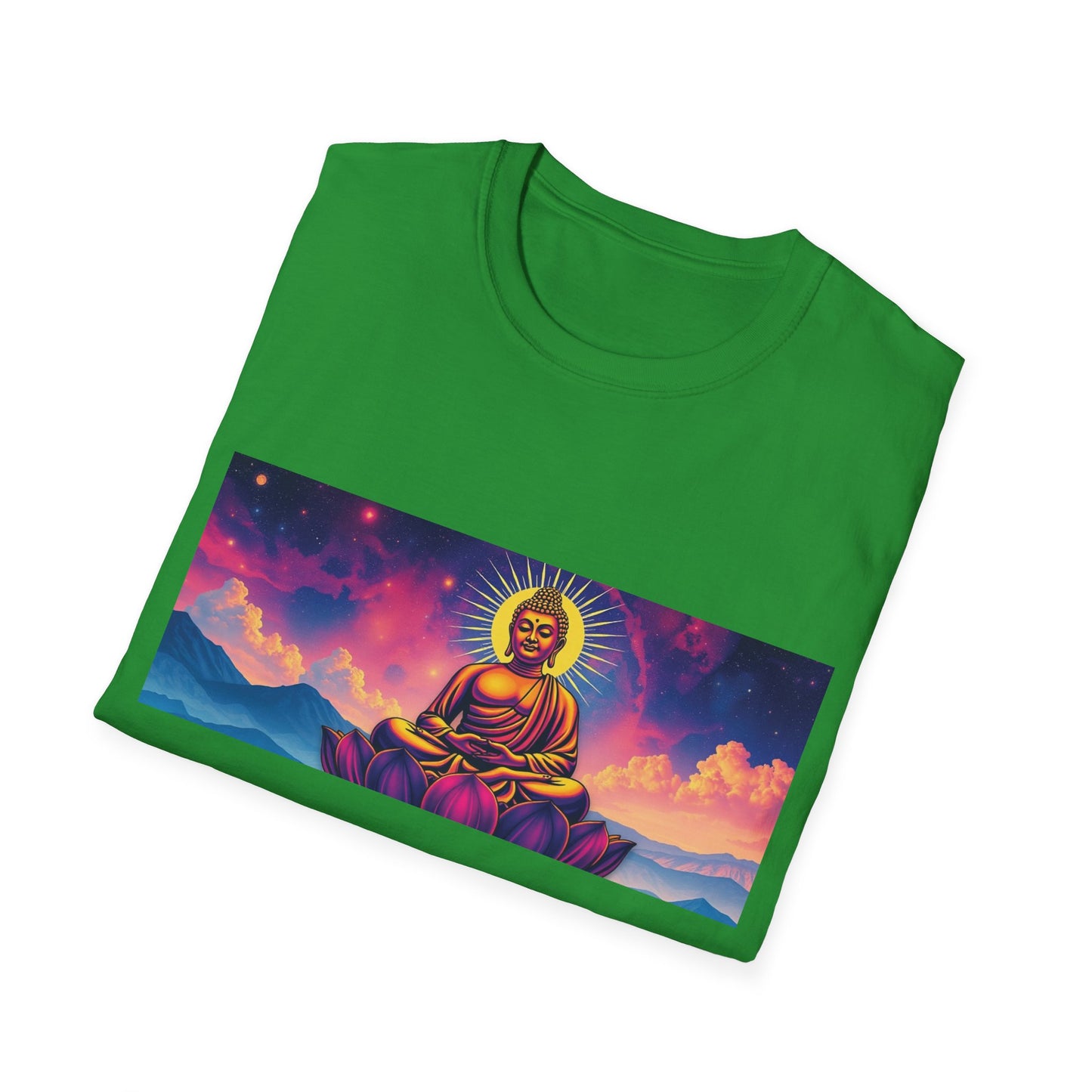 Maglietta artistica motivazionale Buddha - Design Om Mani Padme Hum
