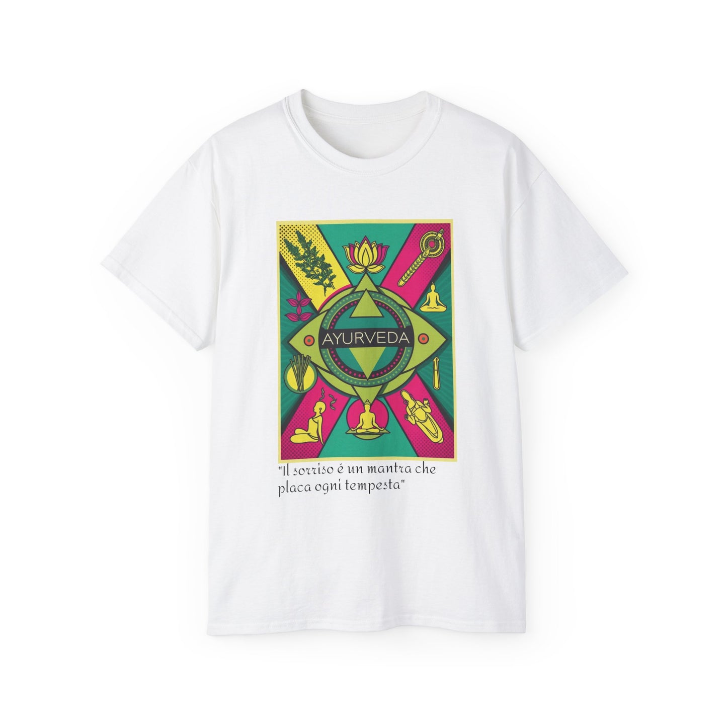 Ayurveda Unisex Ultra Cotton Tee - Design colorato del benessere
