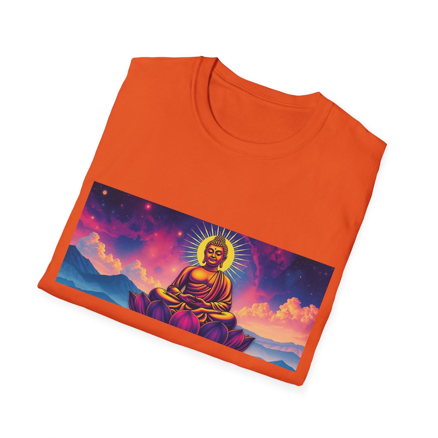 Maglietta artistica motivazionale Buddha - Design Om Mani Padme Hum
